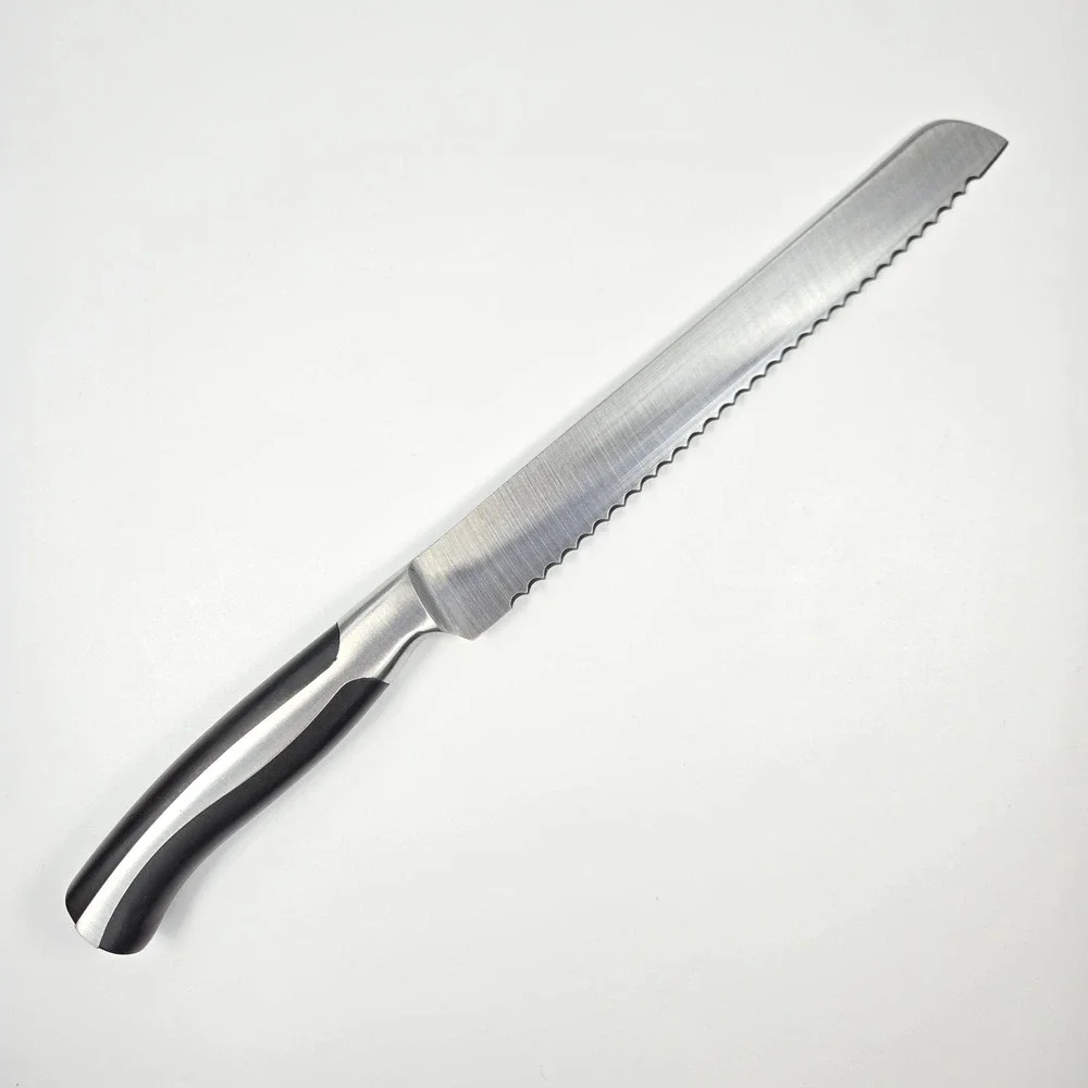 Oneida Vanguard Collection Serrated Bread Knife Stainless Steel Black Handle 8in